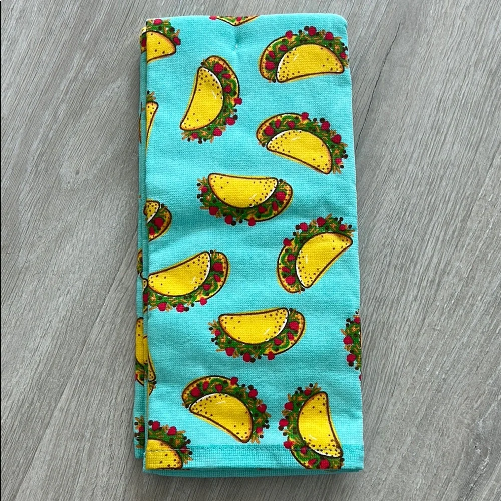 Taco Print Blue Tea Towel set brand new - Picture 2 of 2